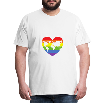 Männer Premium T-Shirt - Herz lgbt - weiß