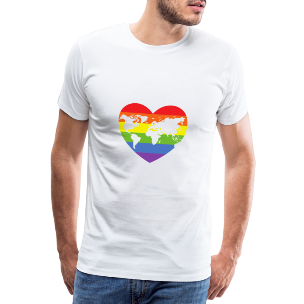 Männer Premium T-Shirt - Herz lgbt - weiß