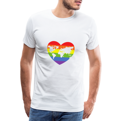 Männer Premium T-Shirt - Herz lgbt - weiß