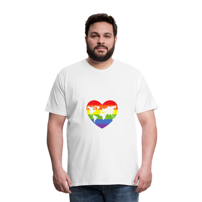 Männer Premium T-Shirt - Herz lgbt - weiß