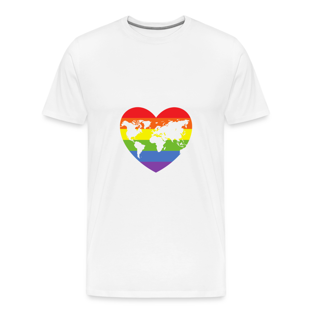 Männer Premium T-Shirt - Herz lgbt - weiß