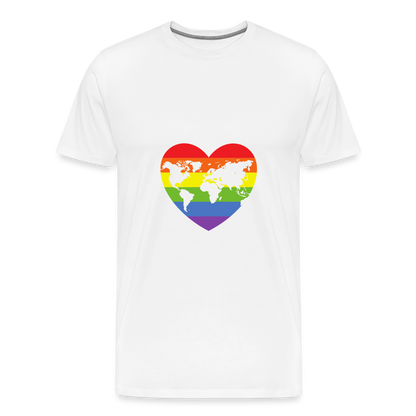 Männer Premium T-Shirt - Herz lgbt - weiß