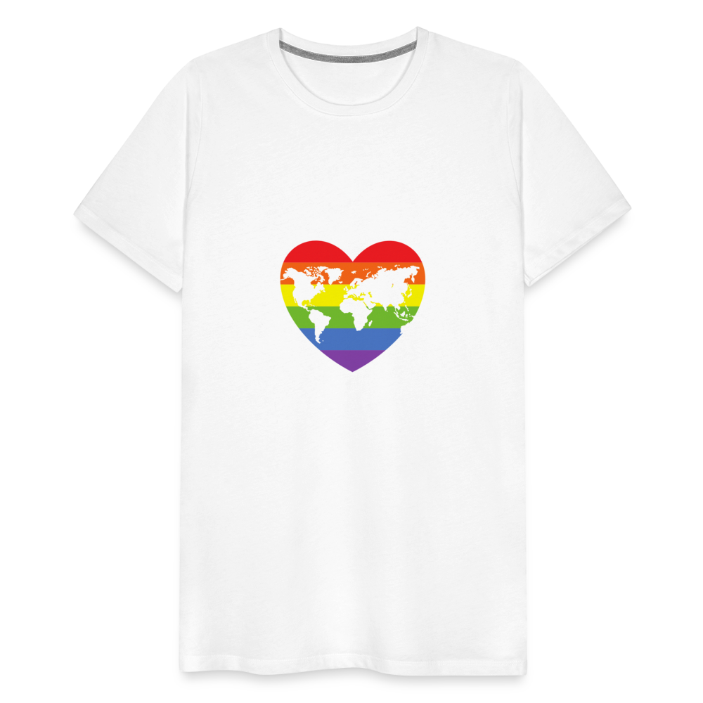 Männer Premium T-Shirt - Herz lgbt - weiß