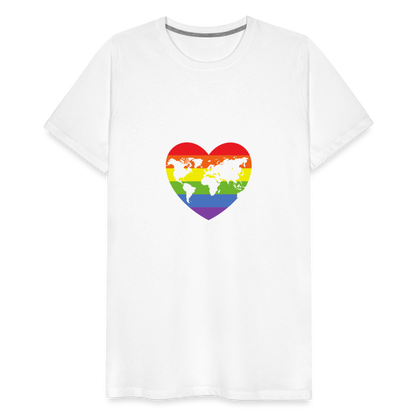 Männer Premium T-Shirt - Herz lgbt - weiß