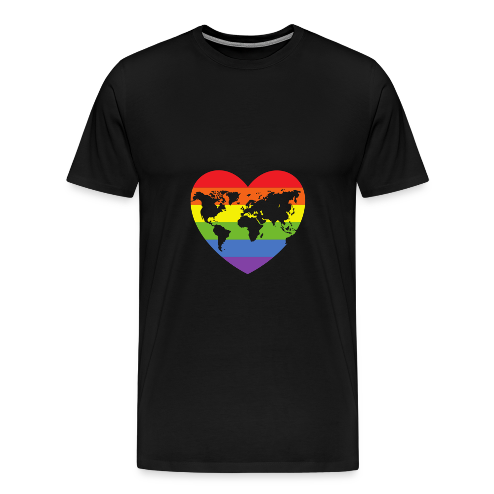 Männer Premium T-Shirt - Herz lgbt - Schwarz