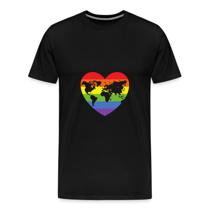 Männer Premium T-Shirt - Herz lgbt - Schwarz