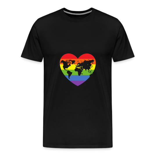 Männer Premium T-Shirt - Herz lgbt - Schwarz