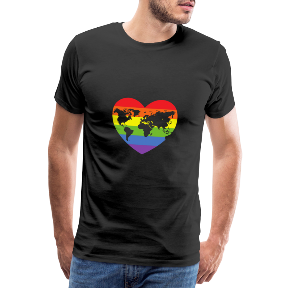 Männer Premium T-Shirt - Herz lgbt - Schwarz