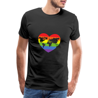 Männer Premium T-Shirt - Herz lgbt - Schwarz