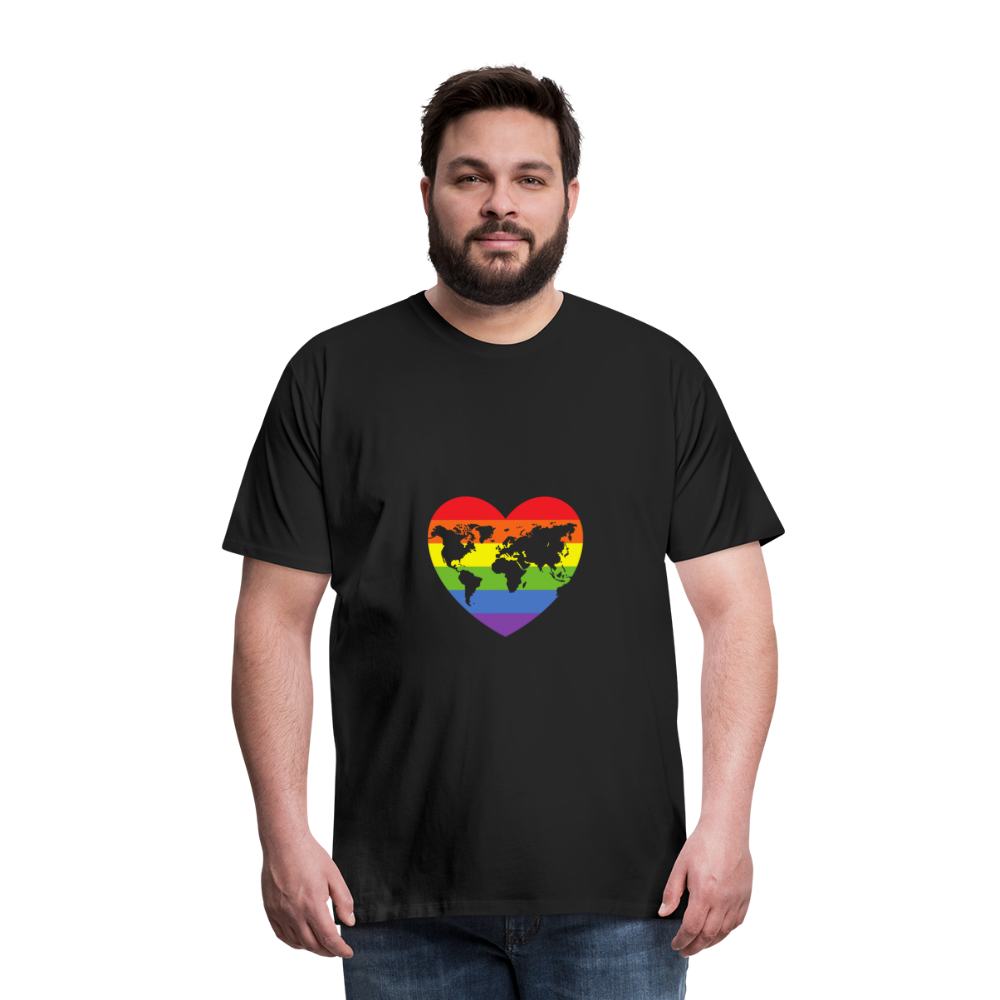 Männer Premium T-Shirt - Herz lgbt - Schwarz