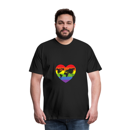 Männer Premium T-Shirt - Herz lgbt - Schwarz