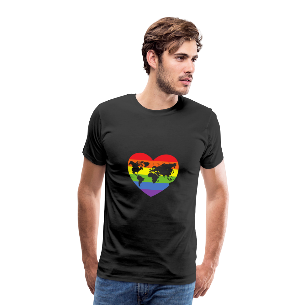 Männer Premium T-Shirt - Herz lgbt - Schwarz