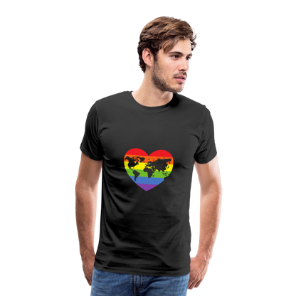 Männer Premium T-Shirt - Herz lgbt - Schwarz