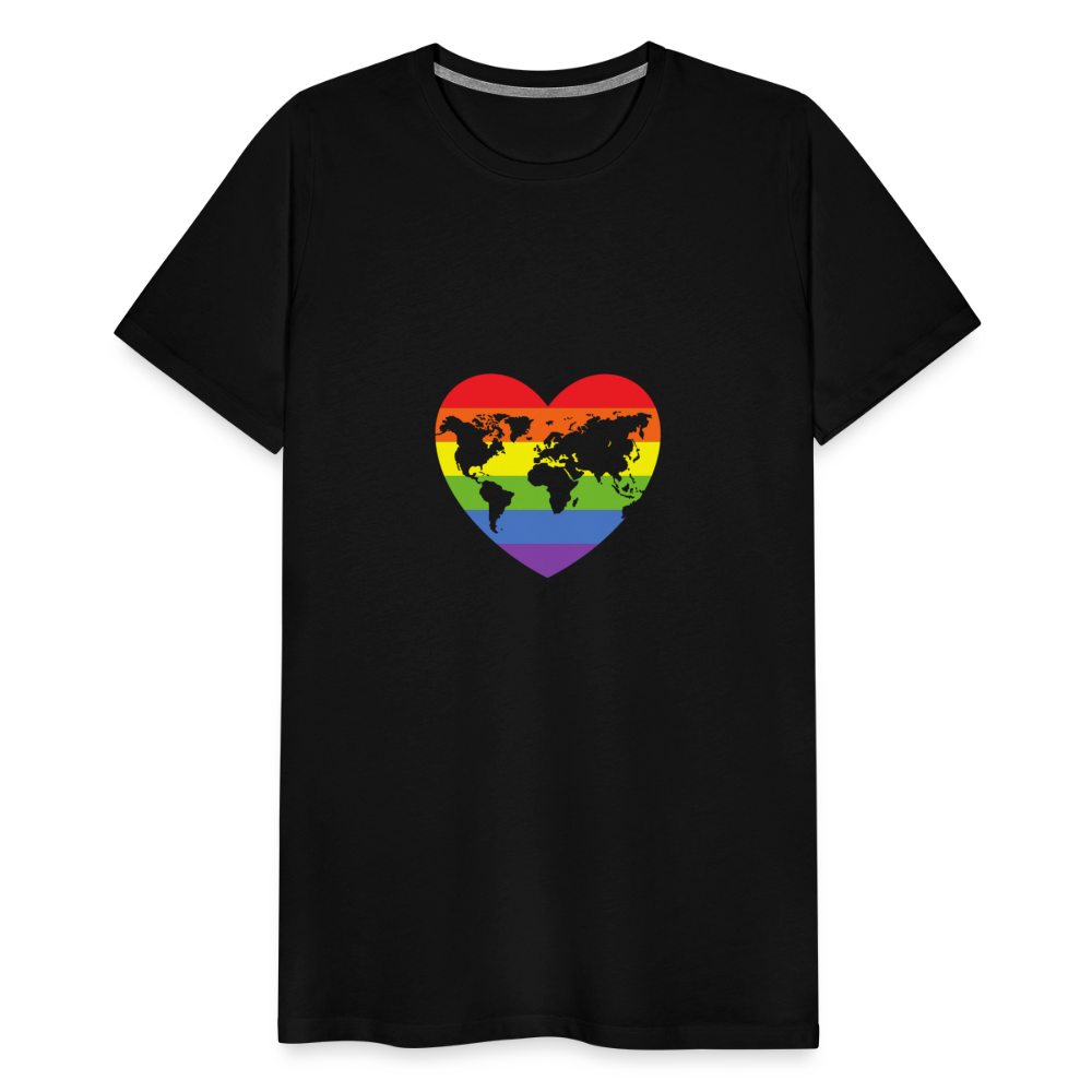 Männer Premium T-Shirt - Herz lgbt - Schwarz