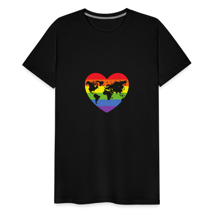 Männer Premium T-Shirt - Herz lgbt - Schwarz