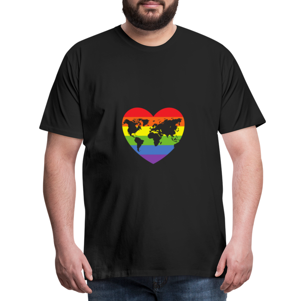 Männer Premium T-Shirt - Herz lgbt - Schwarz