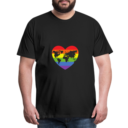 Männer Premium T-Shirt - Herz lgbt - Schwarz