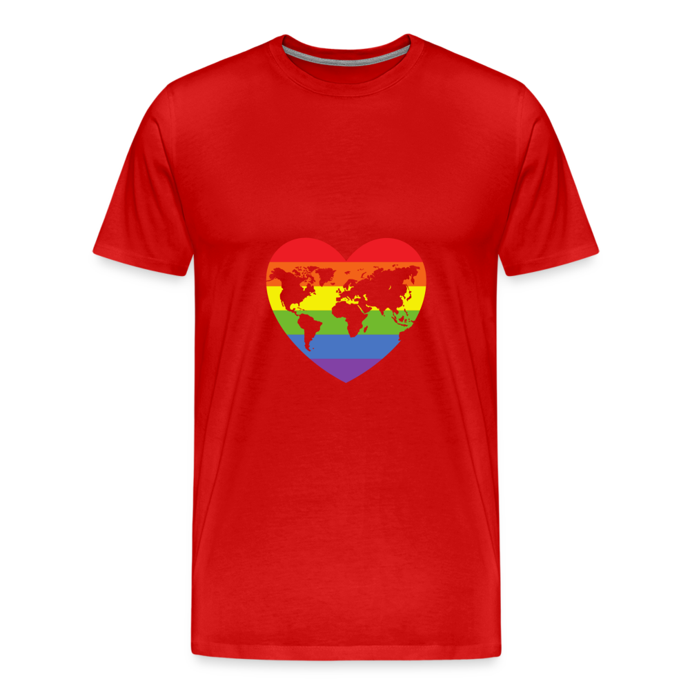 Männer Premium T-Shirt - Herz lgbt - Rot