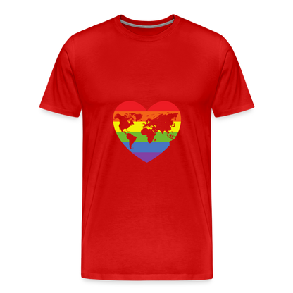 Männer Premium T-Shirt - Herz lgbt - Rot