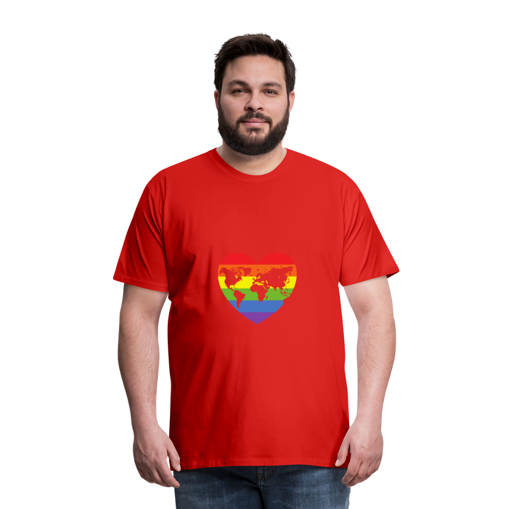 Männer Premium T-Shirt - Herz lgbt - Rot