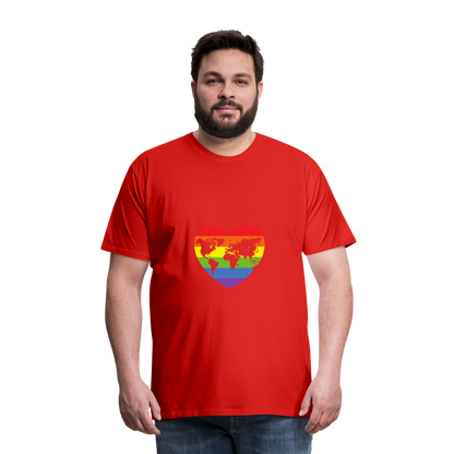 Männer Premium T-Shirt - Herz lgbt - Rot