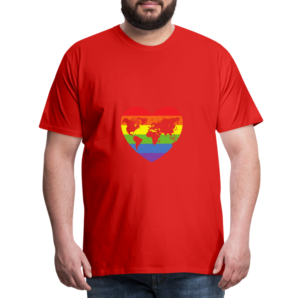 Männer Premium T-Shirt - Herz lgbt - Rot