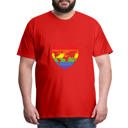 Männer Premium T-Shirt - Herz lgbt - Rot