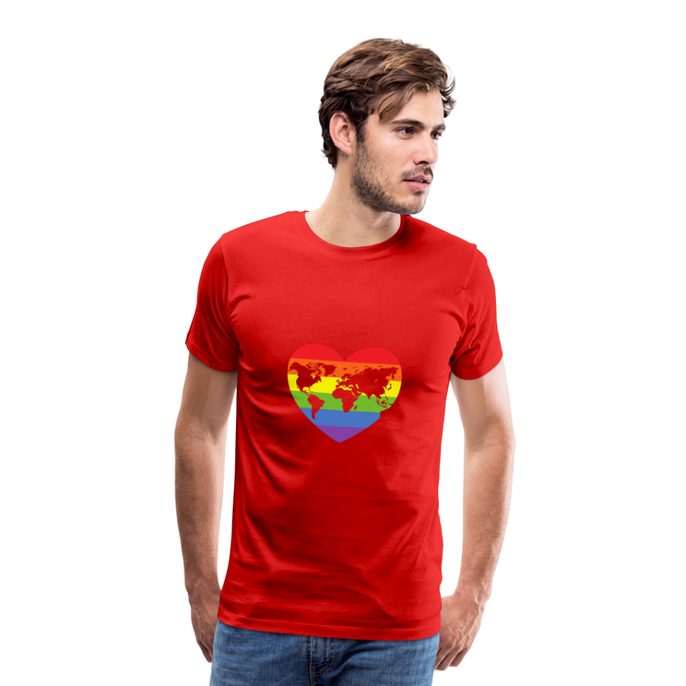 Männer Premium T-Shirt - Herz lgbt - Rot