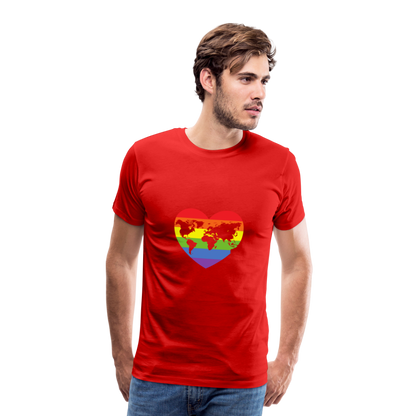 Männer Premium T-Shirt - Herz lgbt - Rot