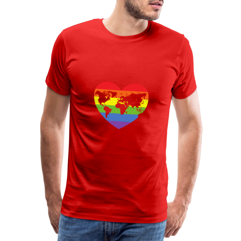 Männer Premium T-Shirt - Herz lgbt - Rot