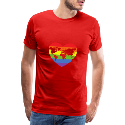 Männer Premium T-Shirt - Herz lgbt - Rot