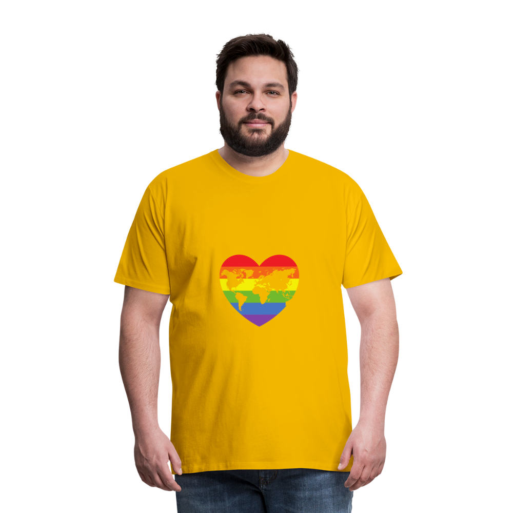 Männer Premium T-Shirt - Herz lgbt - Sonnengelb