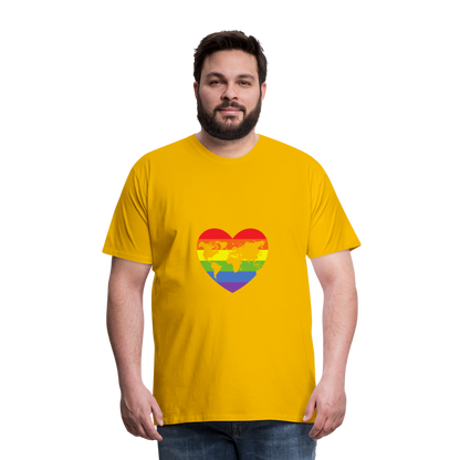 Männer Premium T-Shirt - Herz lgbt - Sonnengelb