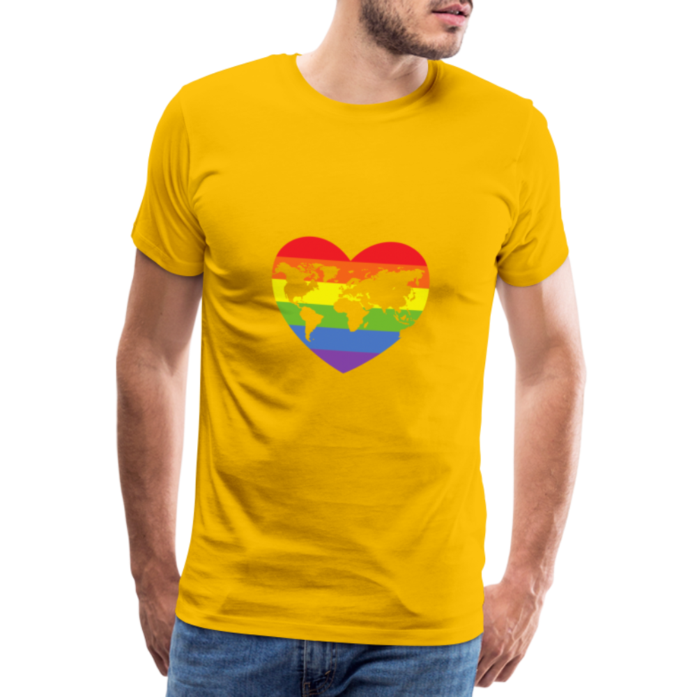 Männer Premium T-Shirt - Herz lgbt - Sonnengelb