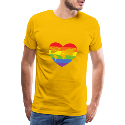 Männer Premium T-Shirt - Herz lgbt - Sonnengelb