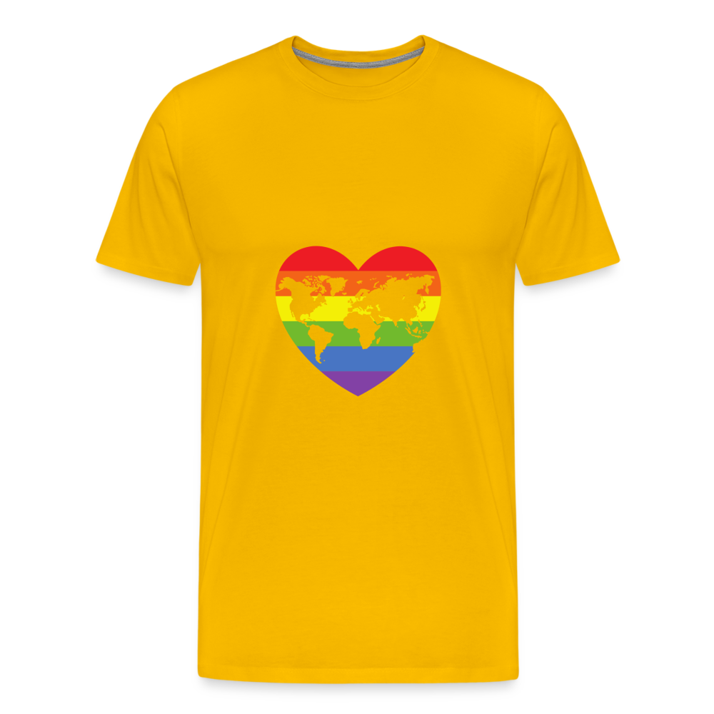 Männer Premium T-Shirt - Herz lgbt - Sonnengelb