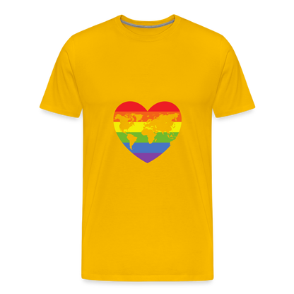 Männer Premium T-Shirt - Herz lgbt - Sonnengelb