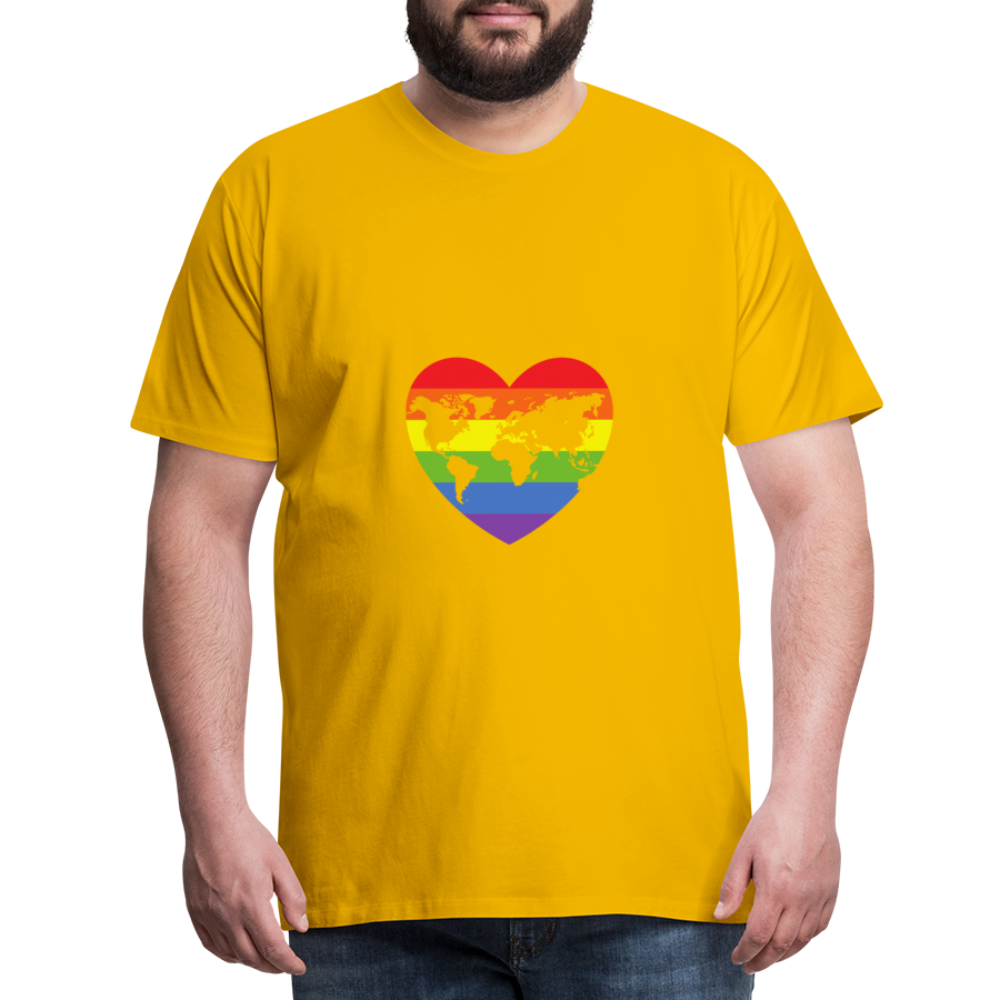 Männer Premium T-Shirt - Herz lgbt - Sonnengelb