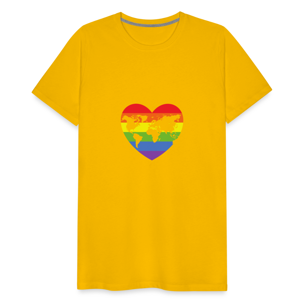 Männer Premium T-Shirt - Herz lgbt - Sonnengelb