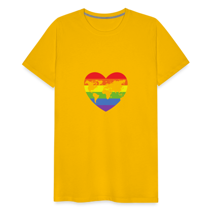 Männer Premium T-Shirt - Herz lgbt - Sonnengelb