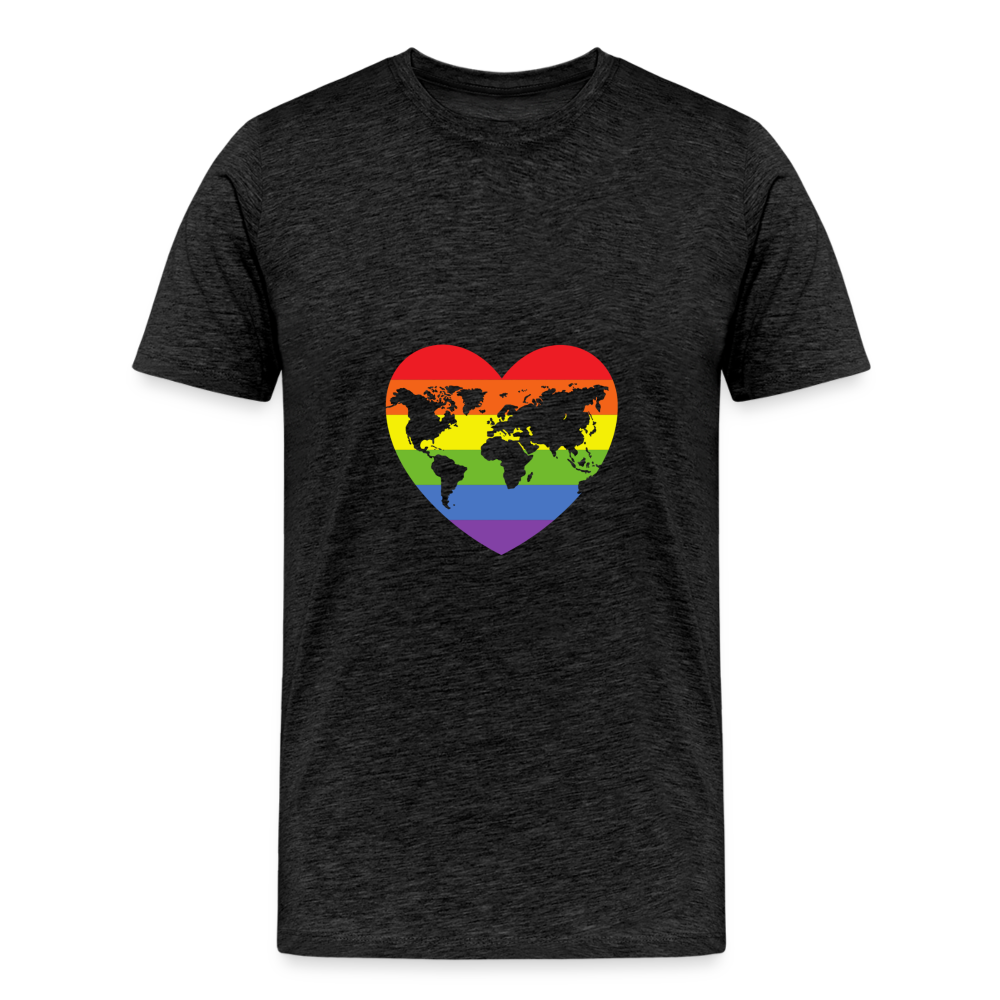 Männer Premium T-Shirt - Herz lgbt - Anthrazit