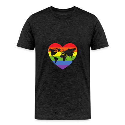 Männer Premium T-Shirt - Herz lgbt - Anthrazit