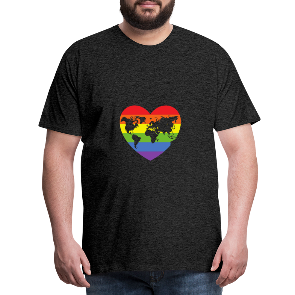 Männer Premium T-Shirt - Herz lgbt - Anthrazit