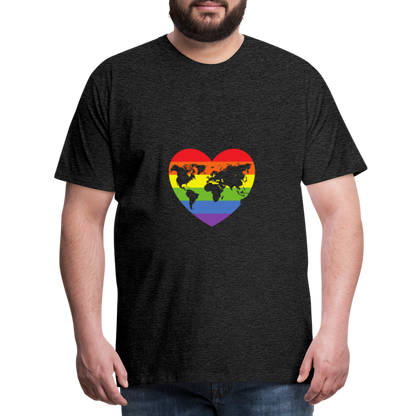 Männer Premium T-Shirt - Herz lgbt - Anthrazit