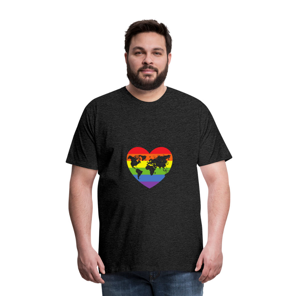 Männer Premium T-Shirt - Herz lgbt - Anthrazit