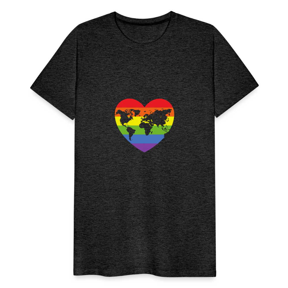 Männer Premium T-Shirt - Herz lgbt - Anthrazit