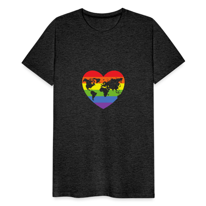 Männer Premium T-Shirt - Herz lgbt - Anthrazit