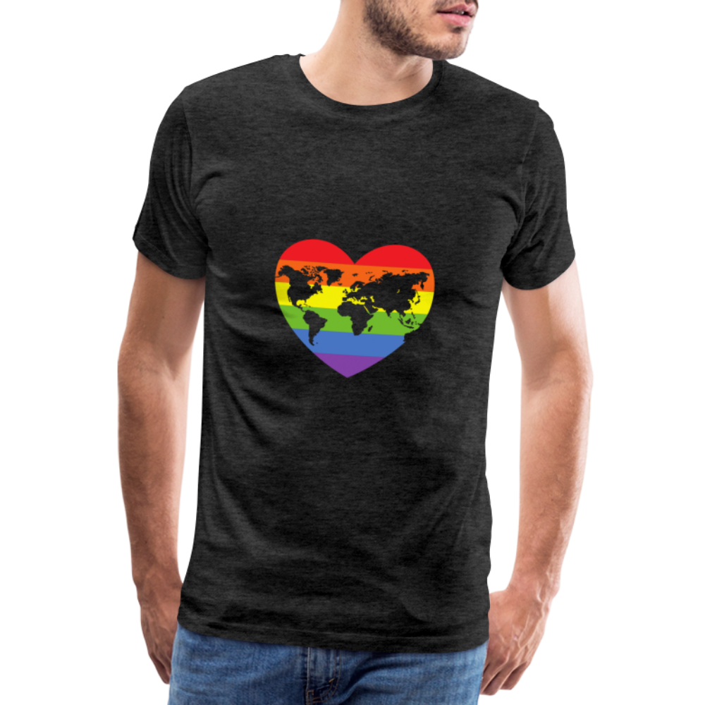 Männer Premium T-Shirt - Herz lgbt - Anthrazit