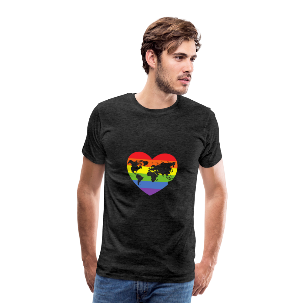 Männer Premium T-Shirt - Herz lgbt - Anthrazit