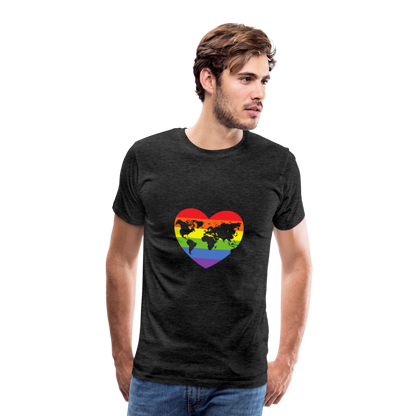 Männer Premium T-Shirt - Herz lgbt - Anthrazit